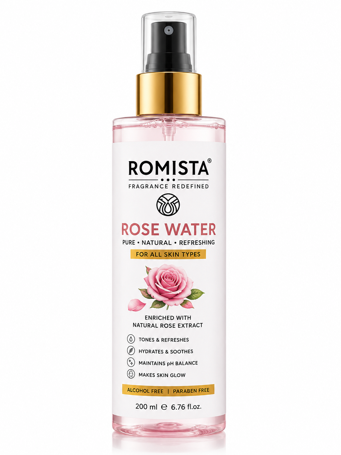 Keep your skin fresh, hydrated, and glowing with this soothing Rose Water suitable for all skin types.